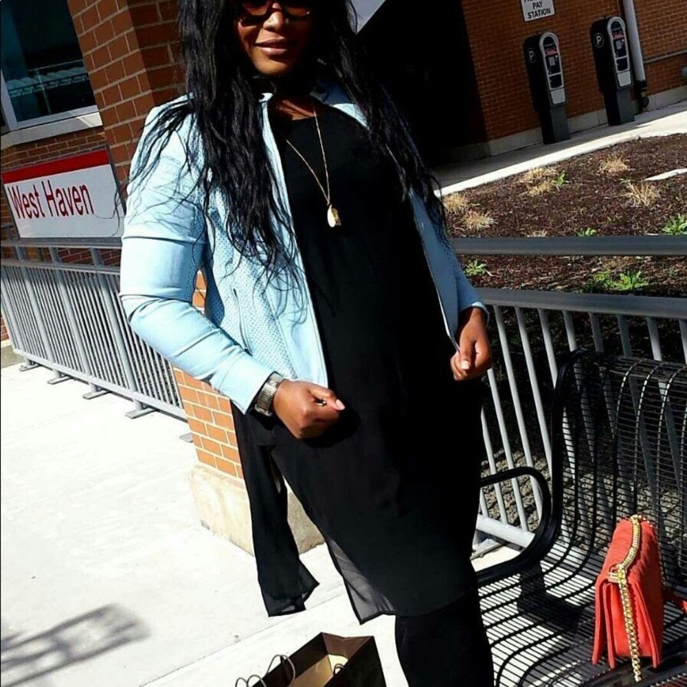 Long dressy sleeveless tunic shirt